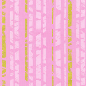 Brushy Metallic - Pointy Stripe Primrose Yardage