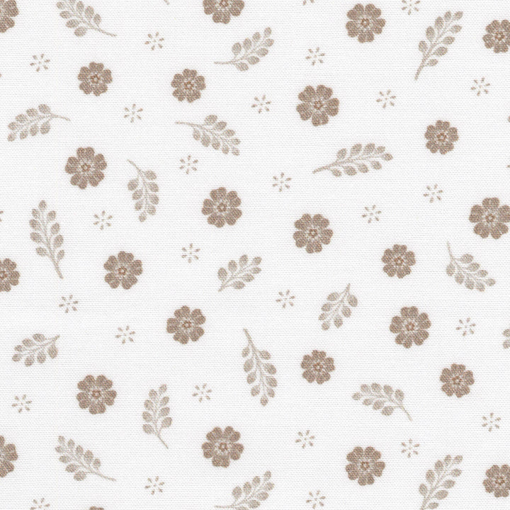 Feathers And Flora - Small Floral Ivory Yardage