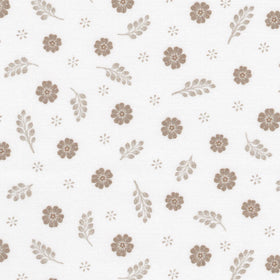 Feathers And Flora - Small Floral Ivory Yardage