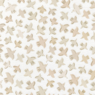 Gentle Night Flannel - Birds Natural Yardage