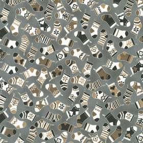 Holiday Charms - Stockings Pewter Yardage