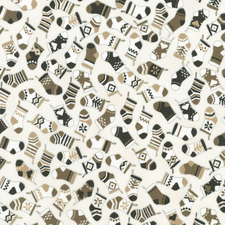 Holiday Charms - Stockings Blanc Yardage
