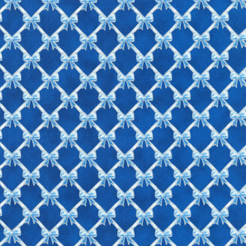 Holiday Flourish - Festive Finery Bows Blue Yardage