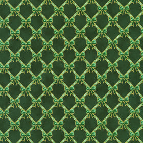 Holiday Flourish - Festive Finery Bows Evergreen Yardage