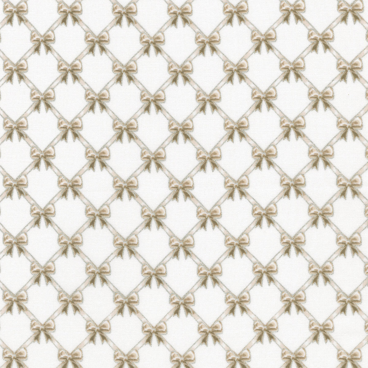 Holiday Flourish - Festive Finery Bows Blanc Yardage