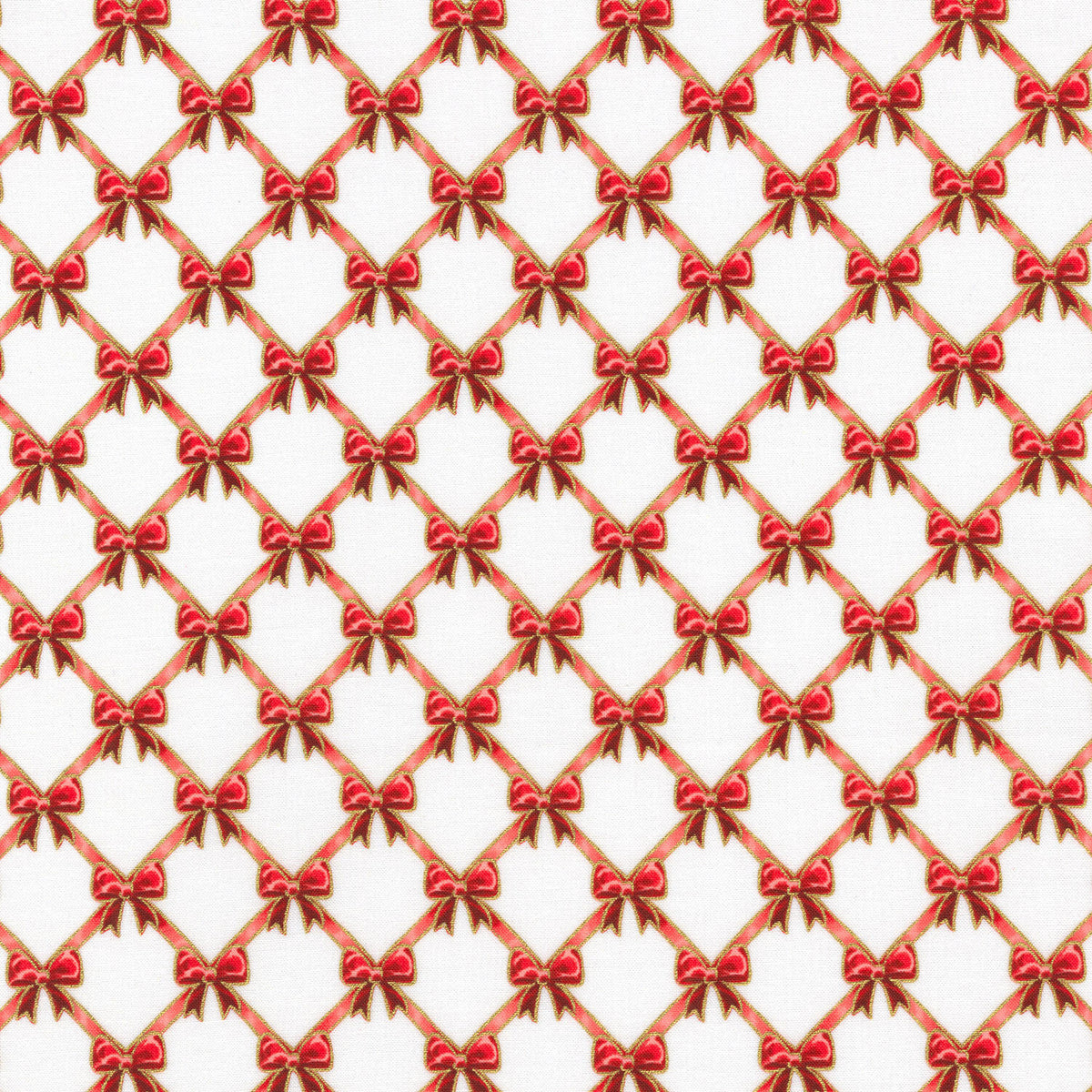 Holiday Flourish - Festive Finery Bows Candy Cane Yardage