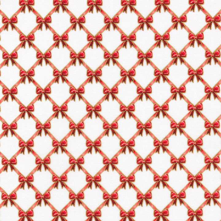 Holiday Flourish - Festive Finery Bows Candy Cane Yardage