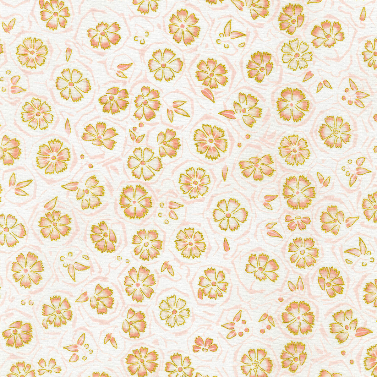 Imperial Collection: Honoka - Flowers Shell Metallic Yardage