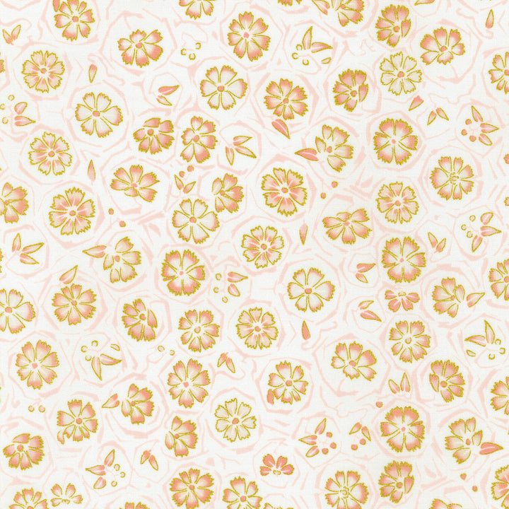 Imperial Collection: Honoka - Flowers Shell Metallic Yardage