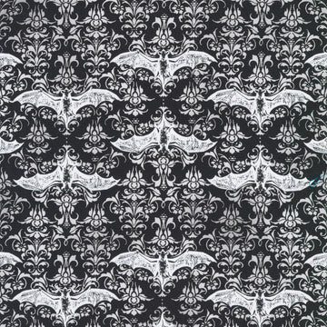 Lights Out - Gothic Bats Licorice Yardage