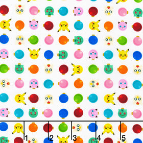 Pikachu's Holiday - Characters and Ornaments White Yardage