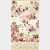 Imperial Collections - Graceful Cranes Cranes and Flowers Cream Metallic Panel