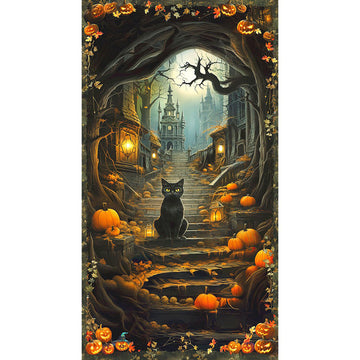 Moon Spell - Haunted House and Black Cat Spooky Panel