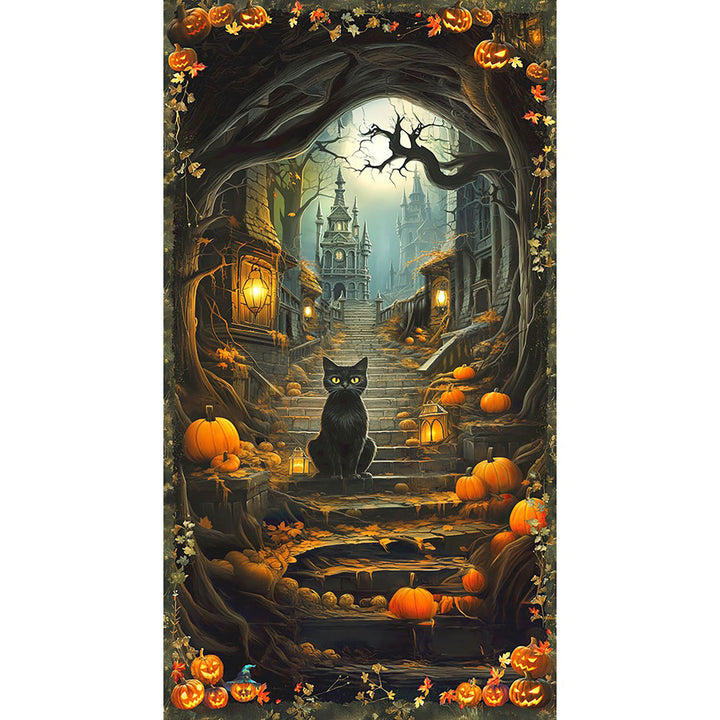 Moon Spell - Haunted House and Black Cat Spooky Panel