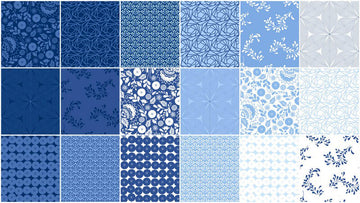 Jardin Blue Favorites Fat Quarter Bundle - 18 Pieces