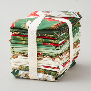 Holiday Flourish - Forest Glen Evergreen Colorstory Metallic Fat Quarter Bundle