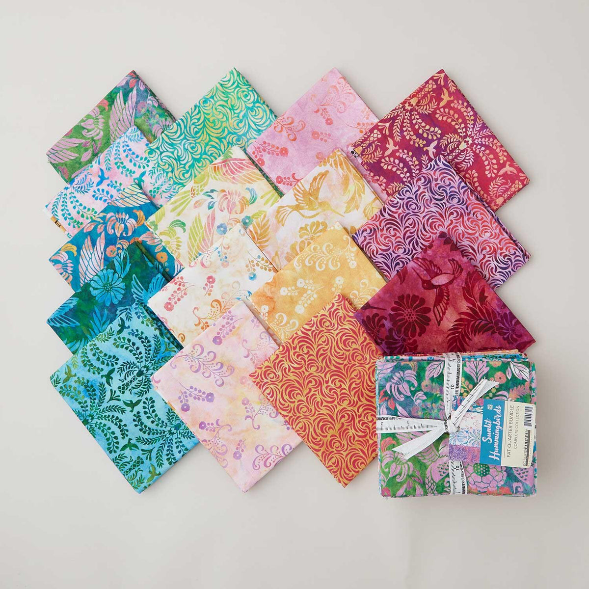 Sunlit Hummingbirds Complete Collection Fat Quarter Bundle - 16 Pc