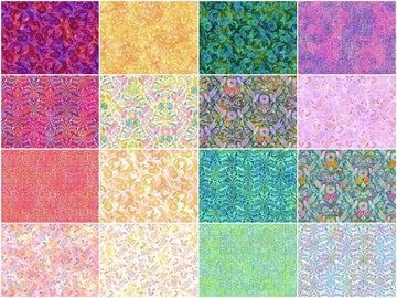 Sunlit Hummingbirds Complete Collection Fat Quarter Bundle - 16 Pc