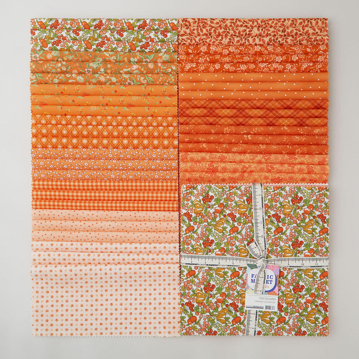 Fabric Market - Orange Ten Squares