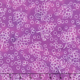 Garden Goodness - Grape Bunches Linework Grape Yardage