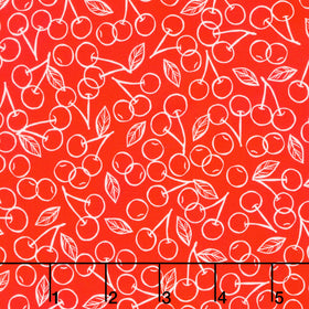 Garden Goodness - Cherry Linework Cherry Yardage