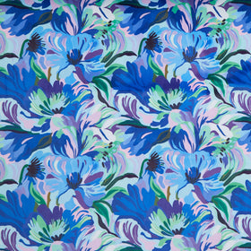 Cuddle® Prints - Wanderlust Florals Blue Digitally Printed Minky Yardage