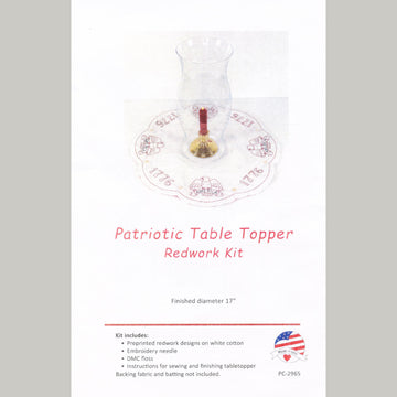 Patriotic Redwork Embroidery Table Topper Kit