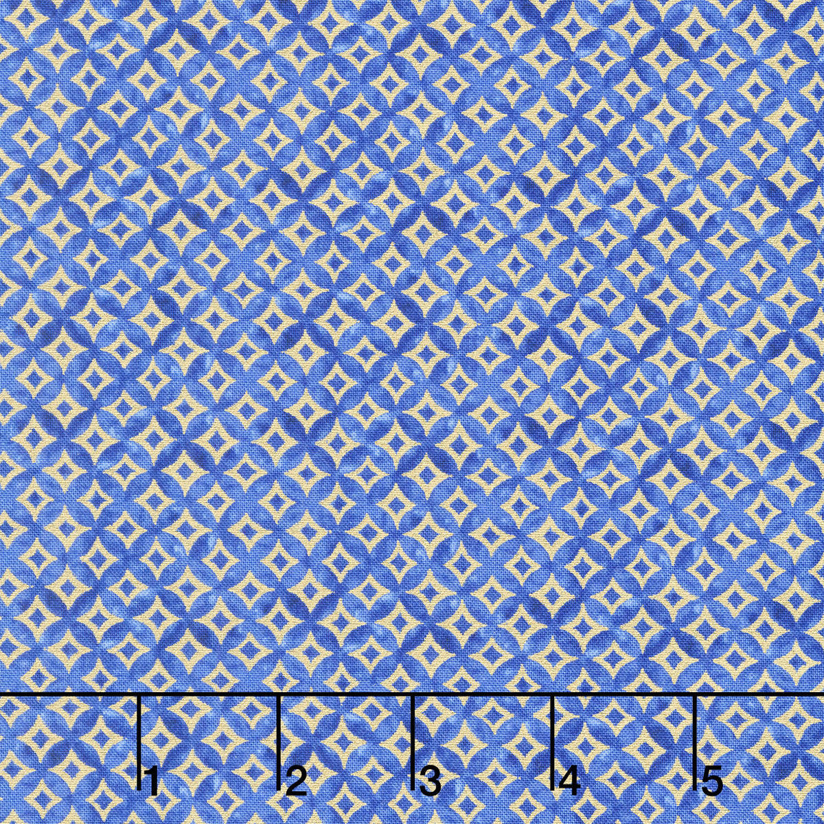 Moonlight - Asian Blue Geo Blue Metallic Yardage
