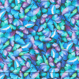 Meadow Bloom - Packed Butterflies Black Digitally Printed Yardage