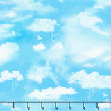 Meadow Bloom - Meadow Cloudy Sky Blue Digitally Printed Yardage