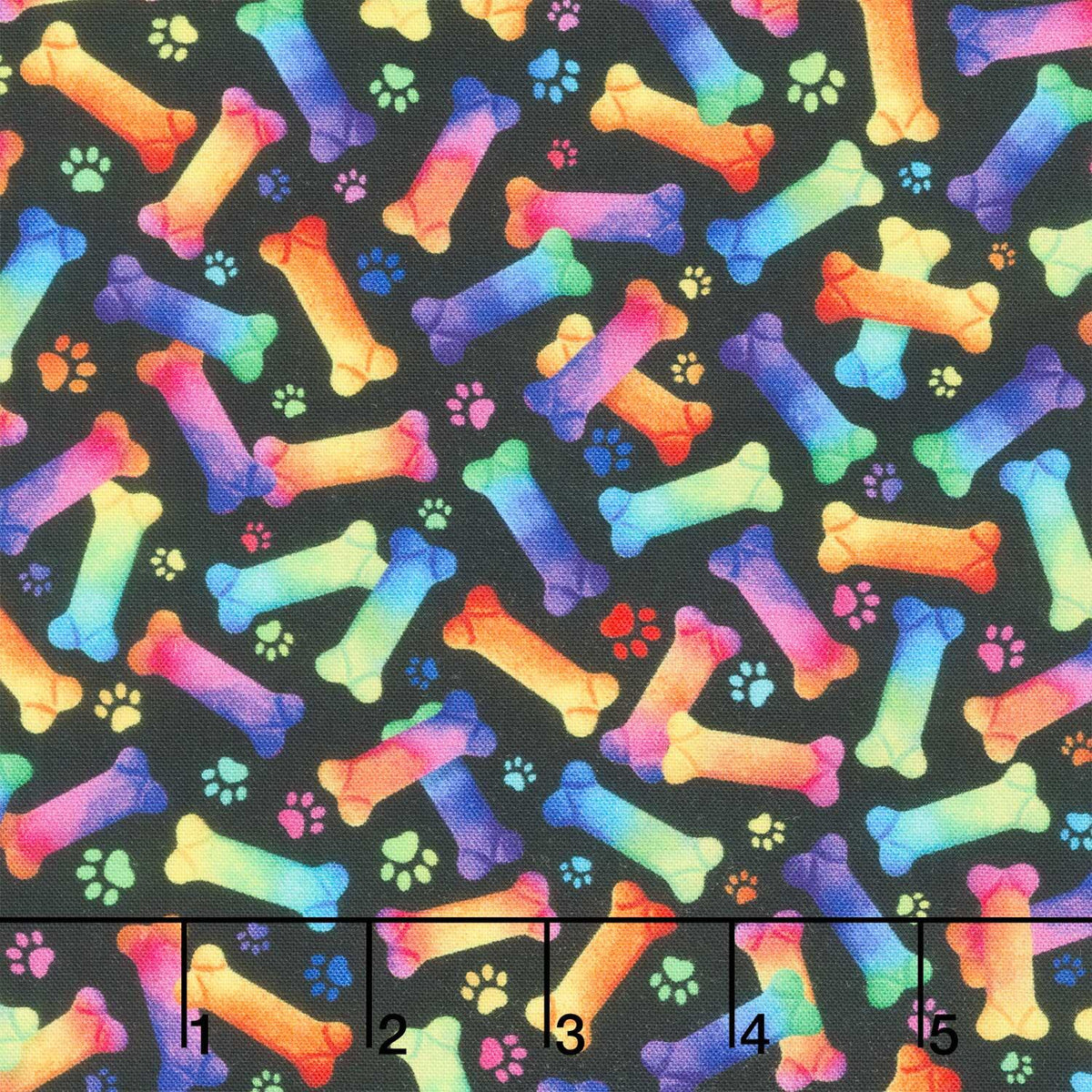 Dogs - Ombre Dog Bones Black Yardage
