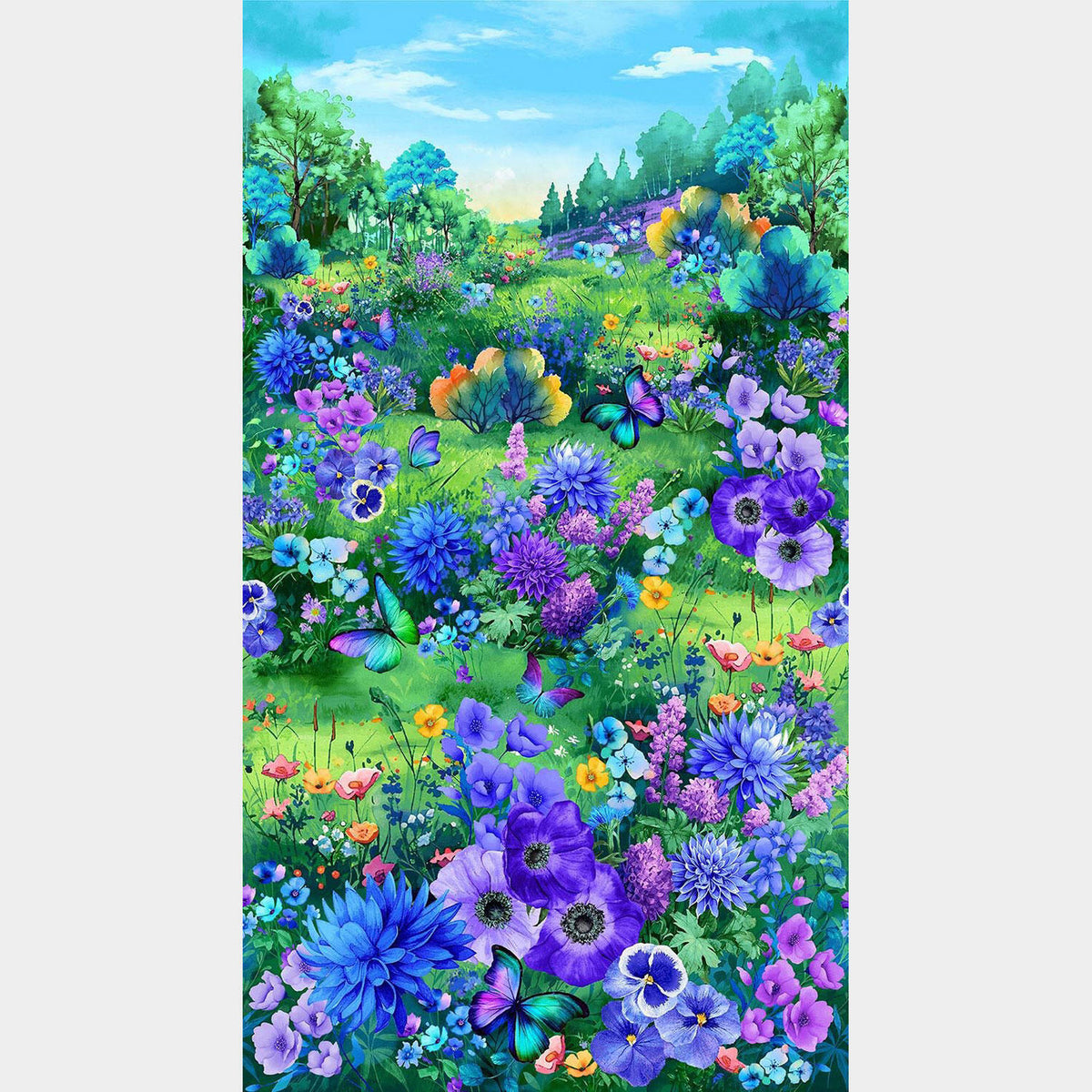 Meadow Bloom - Floral Multi Digitally Printed Panel