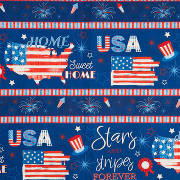 Stripes and Stars - USA Border Stripe Multi Yardage