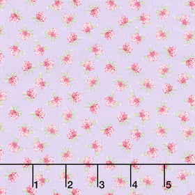 Sweet Honey Bee - Pink Floral Purple Yardage