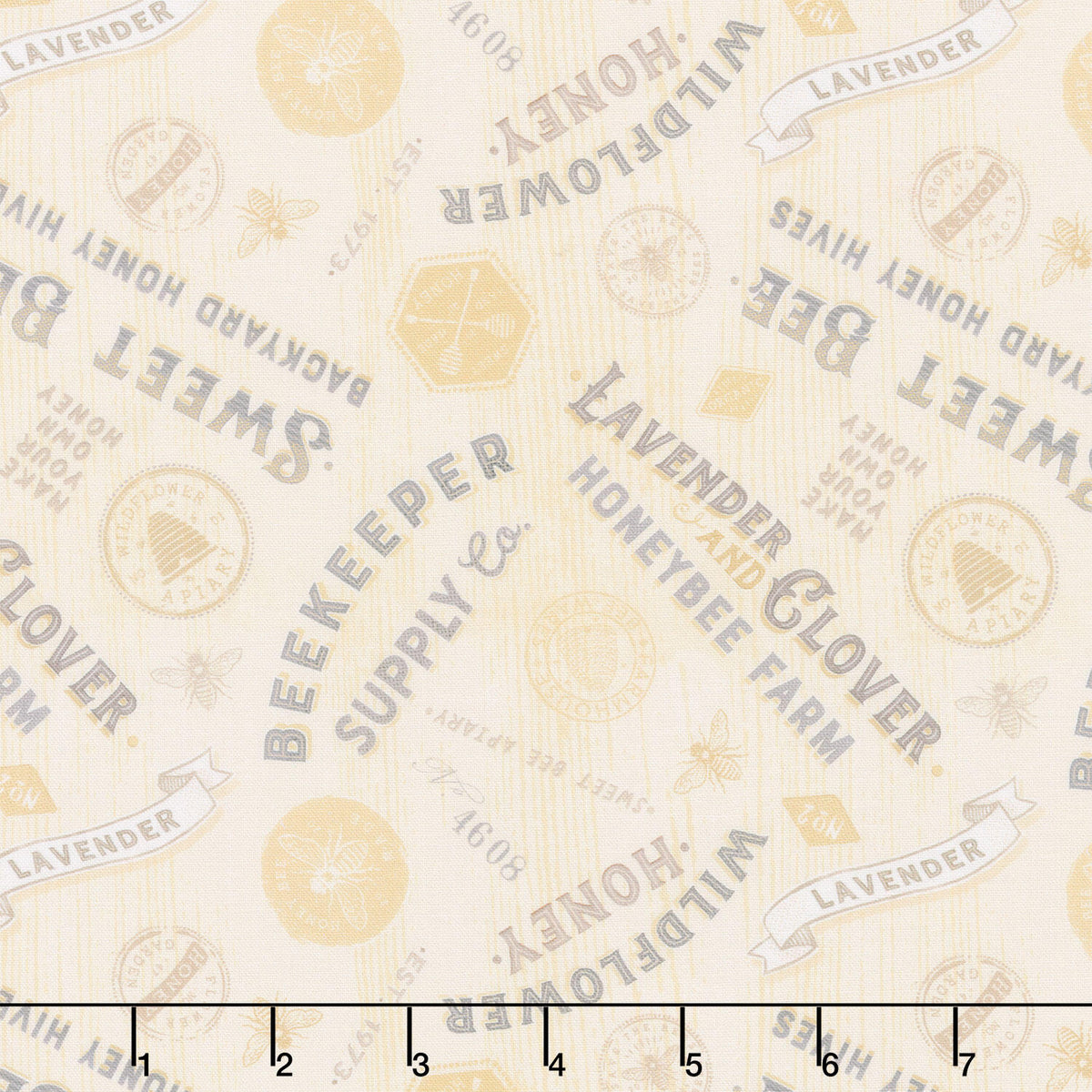 Sweet Honey Bee - Titles & Labels Yellow Yardage