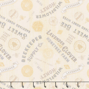 Sweet Honey Bee - Titles & Labels Yellow Yardage