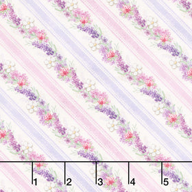 Sweet Honey Bee - Ticking Stripe Purple Yardage