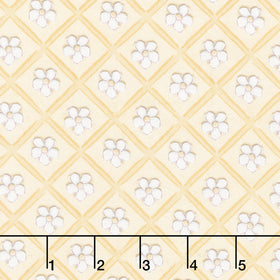 Sweet Honey Bee - Floral Grid Yellow Yardage