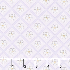 Sweet Honey Bee - Floral Grid Purple Yardage