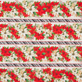 Poinsettia Radiance - Poinsettia Repeating Stripe Multi Yardage