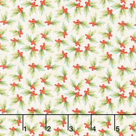 Poinsettia Radiance - Holly Toss Cream Yardage