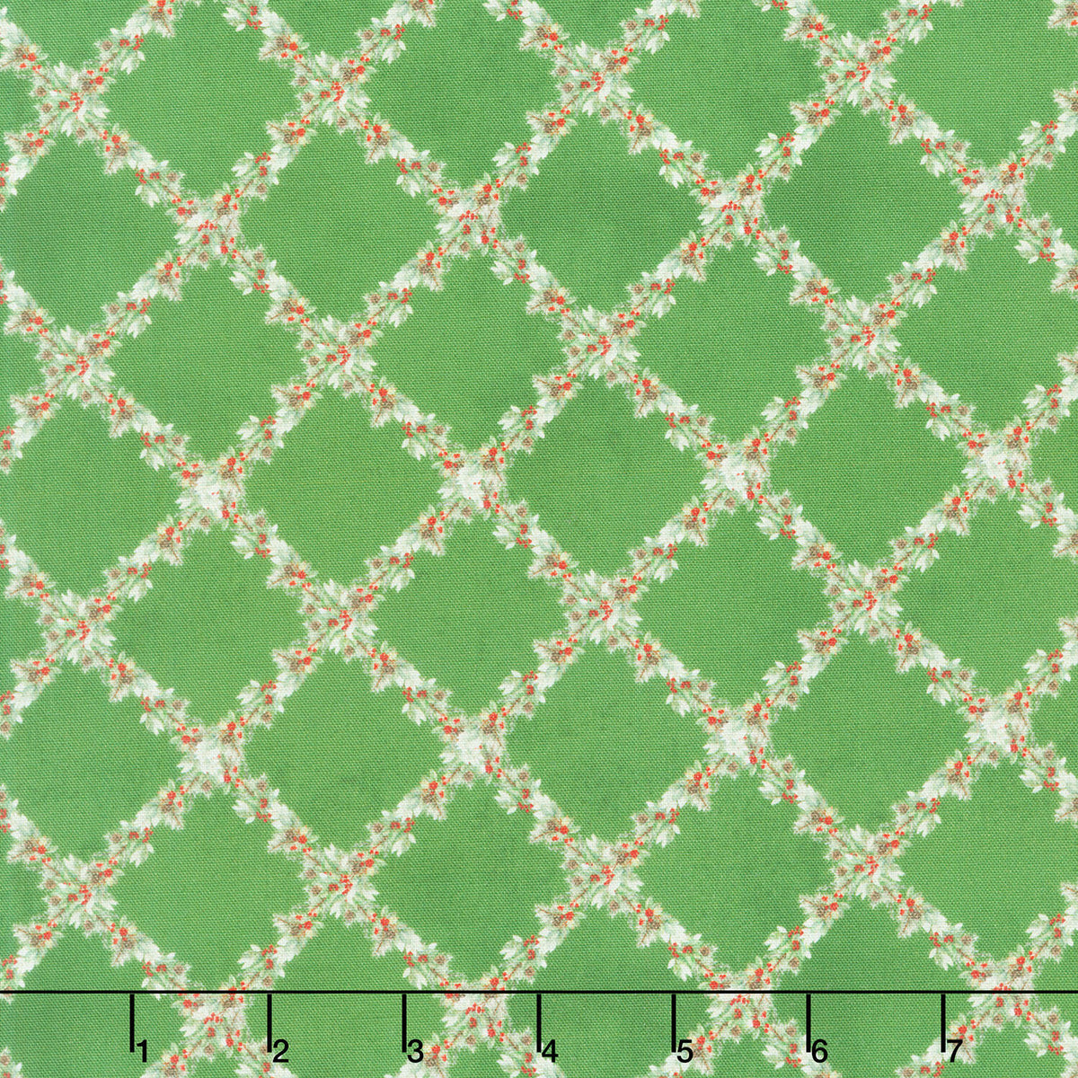 Feathered Festivities - Trellis Green Yardage
