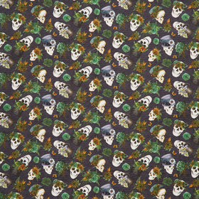 Dark Academia - Skulls and Hats Black Yardage