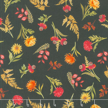 Monarch Meadow - Floral Toss Black Yardage