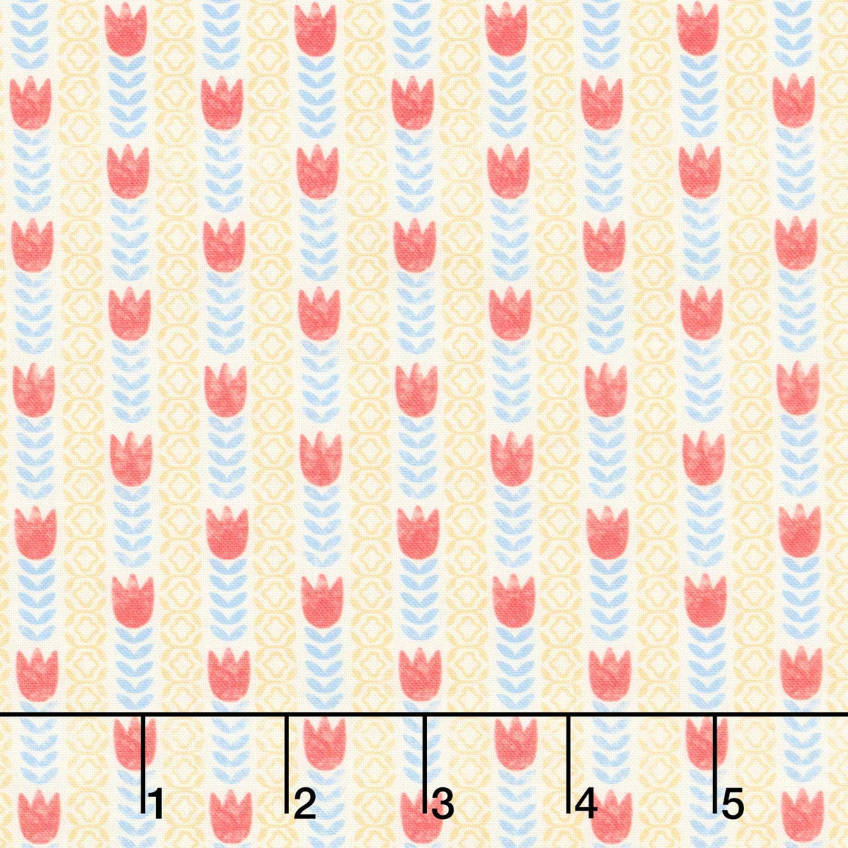 Rooster Reverie - Tulip Stripe Ivory Yardage