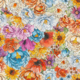 Growing in Color - Packed Floral Multi Yardage