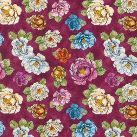Growing in Color - Medium Floral Plum Yardage
