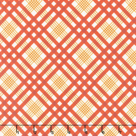 Honeycrisp - Cozy Plaid Ivory Ruby Yardage