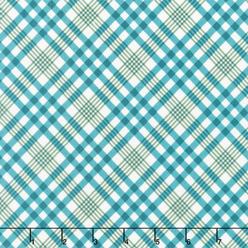 Honeycrisp - Cozy Plaid Ivory Spruce Yardage