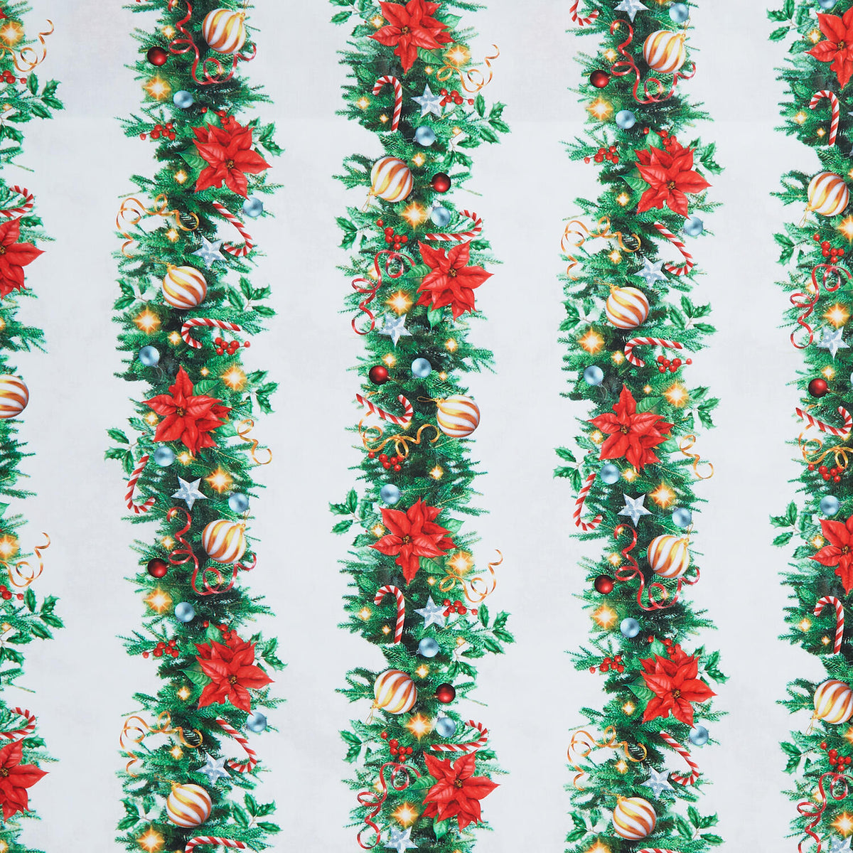 All American Christmas - Deck the Halls White Yardage
